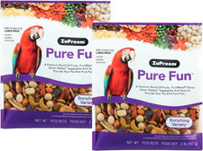ZuPreem Pure Fun Bird Food for Large Birds, 2 lb Pack of 2 - Variety Blend of