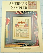AMERICAN SAMPLER  Counted Cross Stitch Leaflet by Leisure Arts 