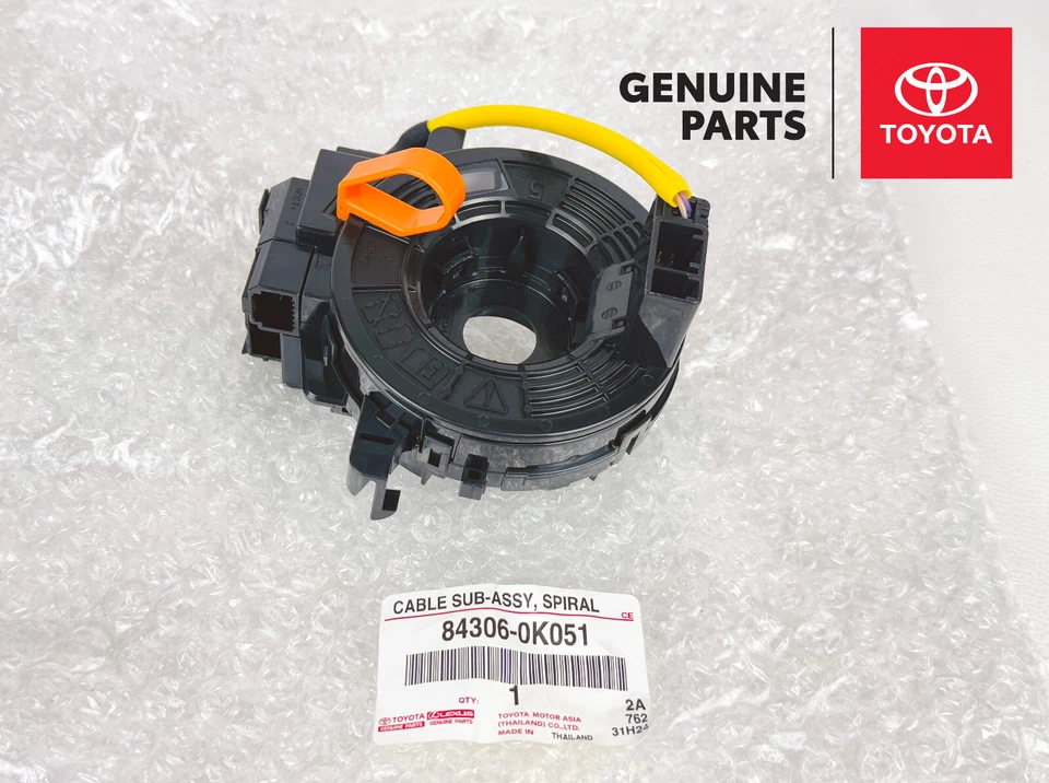 Cable espiral de resorte de reloj genuino Toyota Yaris Fortuner Hilux OEM 84306-0K051 Foto 2 de 4