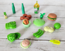 Barbie Green Kitchen Dining Food Accessories Pie Burger Lettuce Doll Size