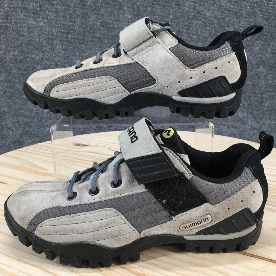 Shimano Zapatos Para Hombres 7 SPD Ciclismo Gancho Sujetadores Tenis SH-MT40W Cuero Gris  Foto 2 de 4