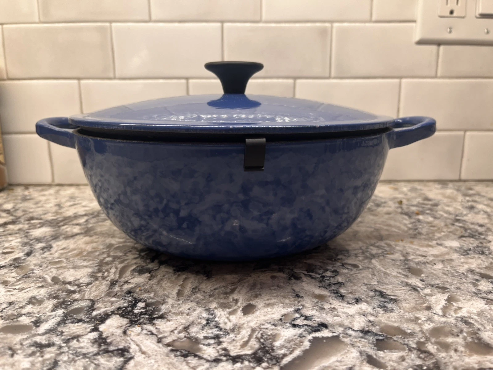 Le Creuset Enameled Cast Iron Blue 22 Marmite/Soup Pot 2-3/4 qt France Read