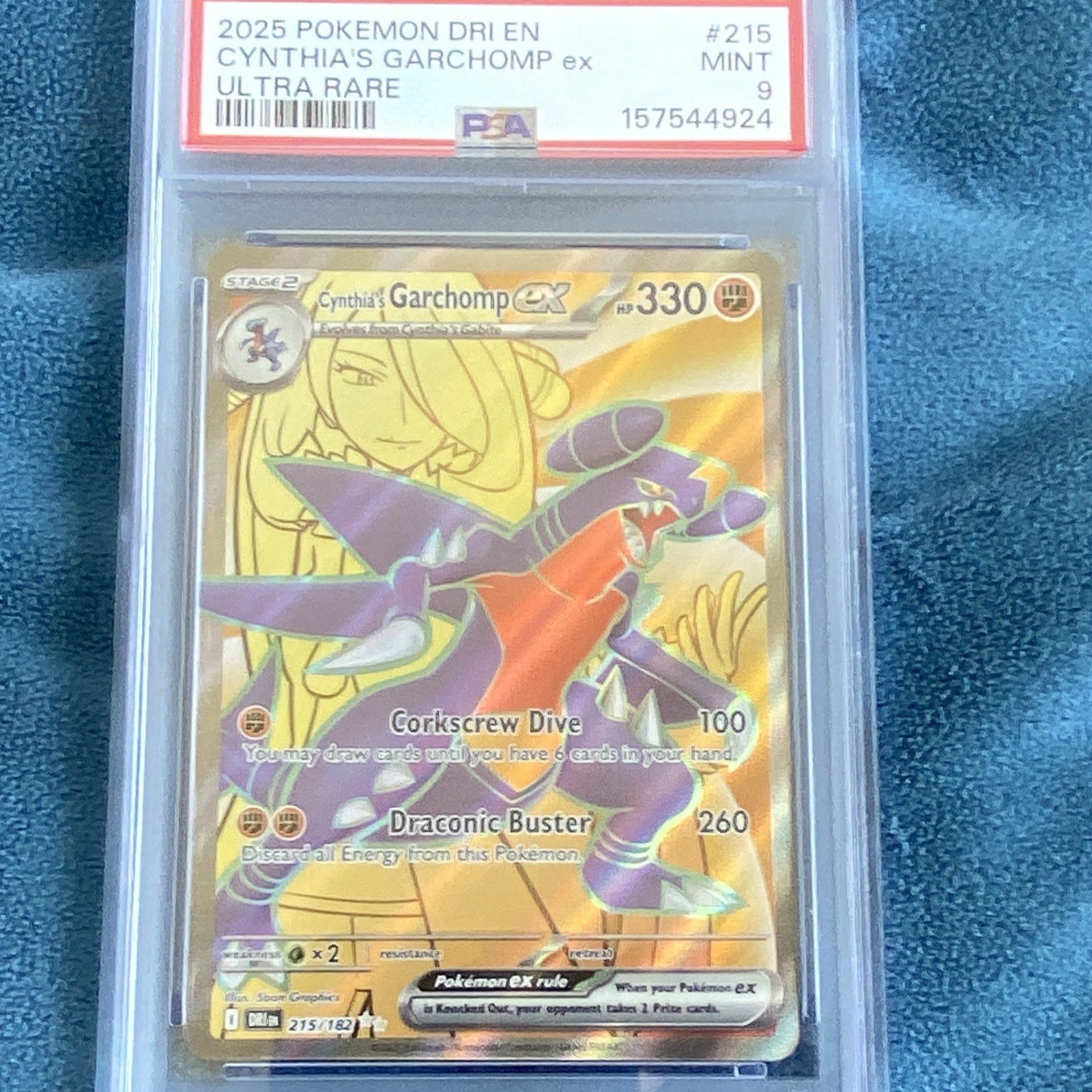 The Pokemon Company Sv10 Destined Rivals Cynthia's Garchomp ex 215/182 PSA 9