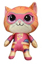 Disney Junior Super Kitties Ginny Plush Toy Cat Pink Orange Big Metallic Eyes 6"