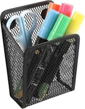 Magnetic Mesh Stainless Steel Pencil Holder Pen Basket Organizer