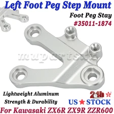 For Kawasaki Left Foot Peg Step Mount Stay Ninja ZX6R ZX9R ZX-6R ZX-9R ZZR600 US