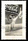 COCA COLA BILLBOARD 7UP BOTTLE SIGN HIRES ROOTBEER KID OLD/VINTAGE PHOTO- J972