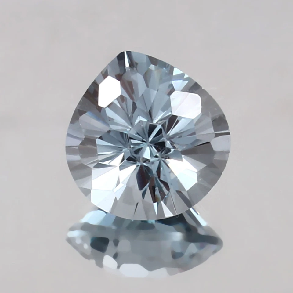 AAA 7x7 毫米天然巴西天空蓝色海蓝宝石心形切割散装宝石 — 第 2/4 张图片