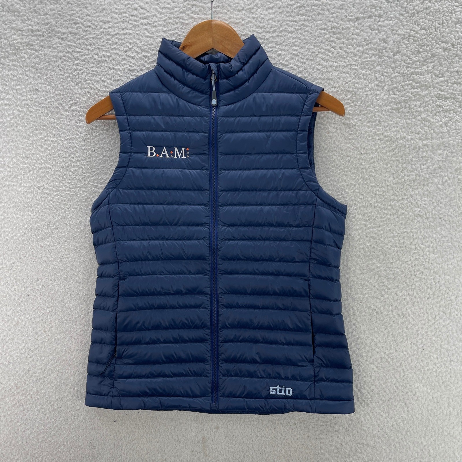 STIO Puffer Vest Womens Small Blue Pertex Goose Down Outdoor