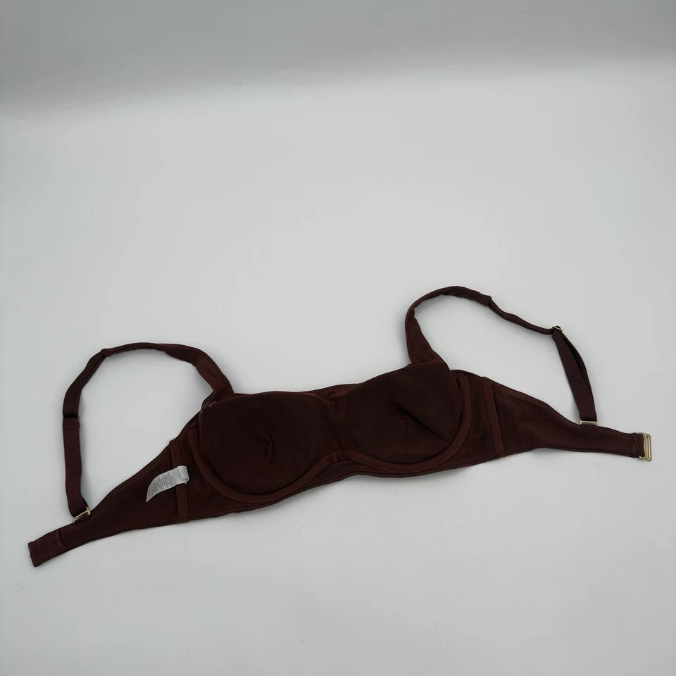 Top de bikini Athleta sujetador Aqualuxe talla 36 B/C granate cuello cuadrado correas ajustables Foto 4 de 4