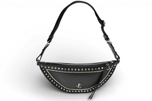 JIMMY CHOO Valenne JC Logo 2WAY One Studs Black Shoulder Bag Unisex #PTB227