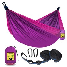Camping Hammock Double  Single Portable Hammocks with 2 Tree Straps, Great f...