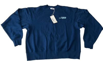 7 Days Active Pullover Sweatshirt Womens Size L Oversized Monday Blue Crew Neck