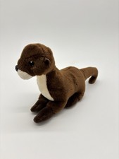 Aurora Mini Flopsies Sliddy Brown River Otter Plush 8  Stuffed Animal