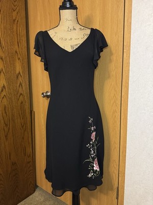 VTG Black Embroidered Dress 10P Flowy Classic Elegant Grunge Chic Career Luxury | eBay VTG Black Embroidered Dress 10P Flowy Classic Elegant Grunge Chic Career Luxury | eBay