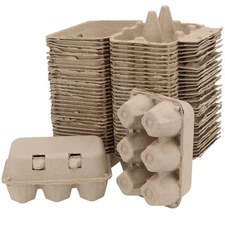 40 Pack 6 Dozen Egg Cartons Brown Pulp Fiber Egg Tray Holder with Lids