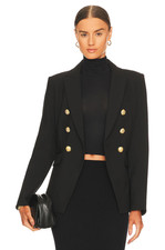 NWT 795 VERONICA BEARD Miller Dickey double-breasted blazer Blk/ Gld 0