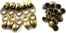 10 Set Bronze Alloy Shoelace Buckles Boot Hooks with Rivets