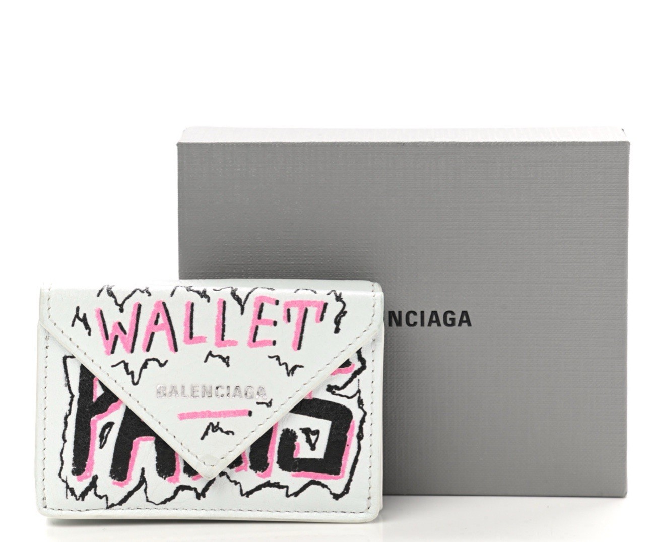 BaIenciaga Grafitti Agneau Lambskin Tri-fold Wallet RARE DEMNA ARCHIVE
