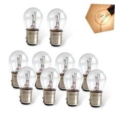 1157 Car Halogen Brake Light Bay15d High Low Foot Double Tail 10 Pcs White