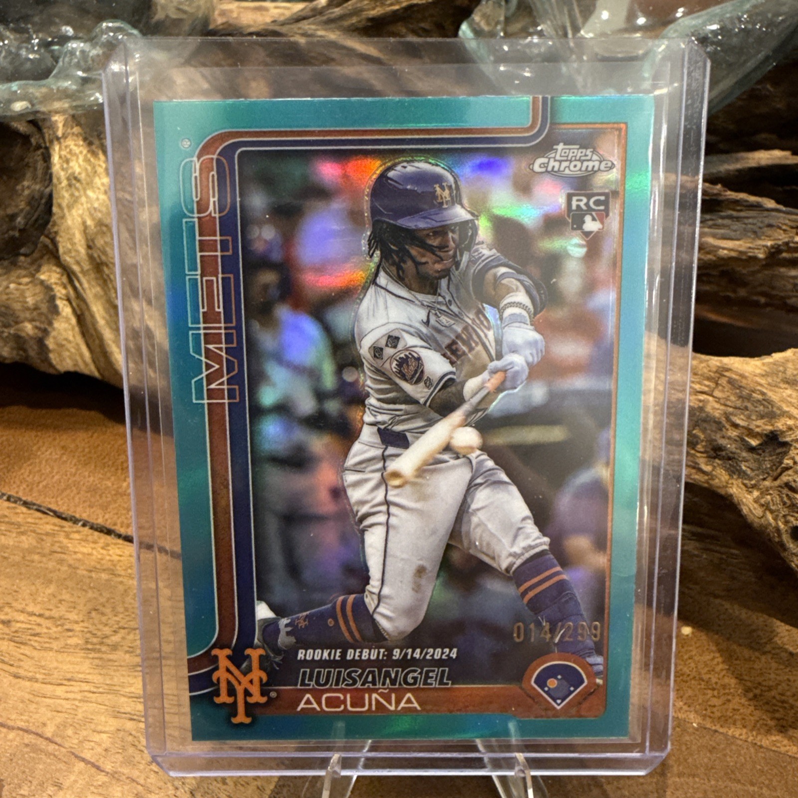 LUISANGEL ACUNA 2025 TOPPS CHROME UPDATE ROOKIE DEBUT TEAL RC /299 METS