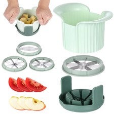 Apple Slicer and Corer Set with 3 Interchangeable Blades, Stainless Steel App...