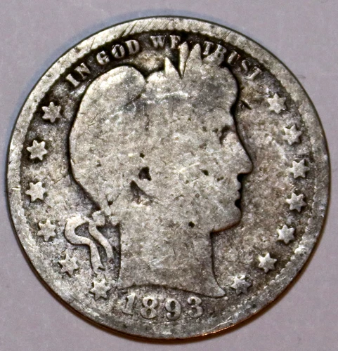 1893-P Barber Quarter - Good - #8564D FREE SHIPPING