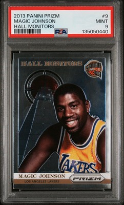 2013 Panini Prizm Hall Monitors Magic Johnson #9 PSA 9