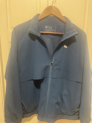 FIGS Technical Collection Full Zip Scrub Jacket Blue XL Polyester Deep Reef