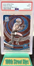 2023 Panini Spectra Mike Evans Neon Blue Die-Cut PSA 9 16/50 No. 91 Buccaneers