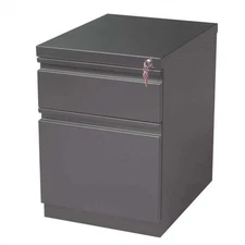 Hirsh 20-in Deep Mobile Pedestal File 2-Drawer Box/File Full Width Pull Charcoal