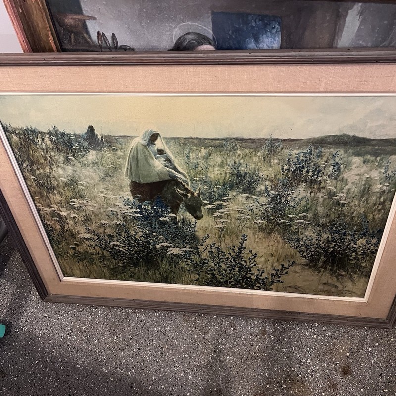 Vintage George Hitchcock The Flight into Egypt 1892 Wall Art Painting Wooden