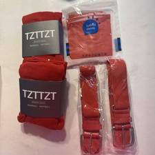 Youth Baseball Socks 2 Pair , Belt 2 , Sunblock Sleeves, Red. New Open Box