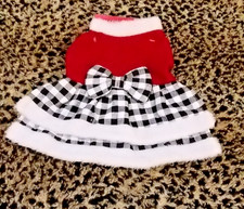 Happy Holiday Pet Dog  Cat Red/Black Santa Costume. Size S/M