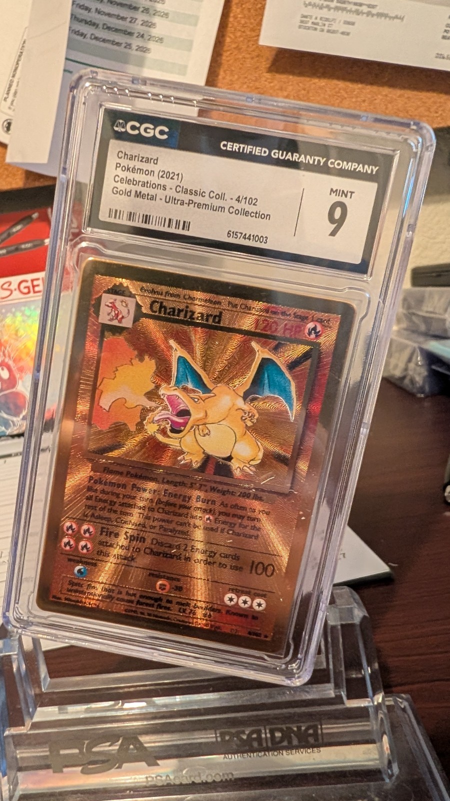CGC 9 - Charizard 4/102 Celebrations UPC Gold Metal Pokemon Promo Card
