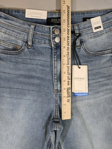 Judy Blue Curvy High Waist Wide Crop Jeans Light Blue Wash 11/30 New With Tags - Afbeelding 8 van 9