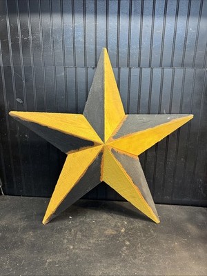 Rustic WOOD FIVE POINT STAR WALL HANGING  HANDMADE Primitive 35 
