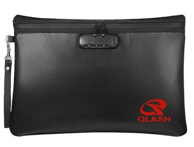 FireProof Document Bag with Lock, 14x10'' Large Money Pouch for Cash A4 Paper US