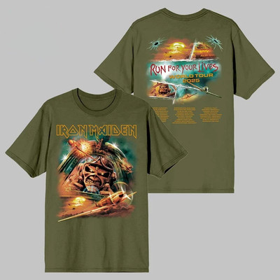 Iron Maiden Run For Your Lives World Tour 2025 Aces High Death Defying Eddie Tee