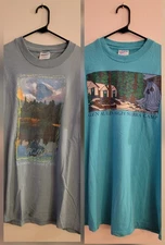 x2 VTG YOSEMITE CA T SHIRT LARGE L LOT HALF DOME GLEN AULIN HIGH SIERRA CAMP
