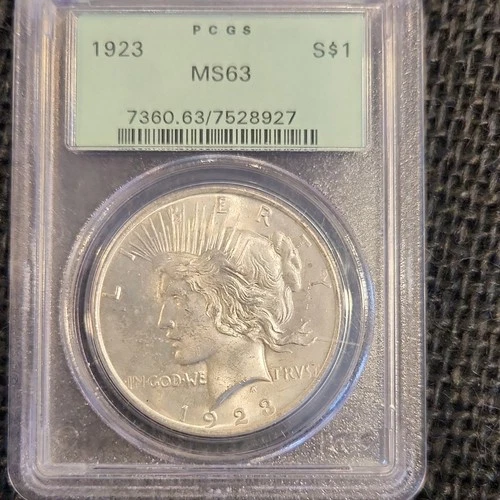 1923 Peace Dollar $1 Silver Coin PCGS MS63 Philadelphia Business Strike
