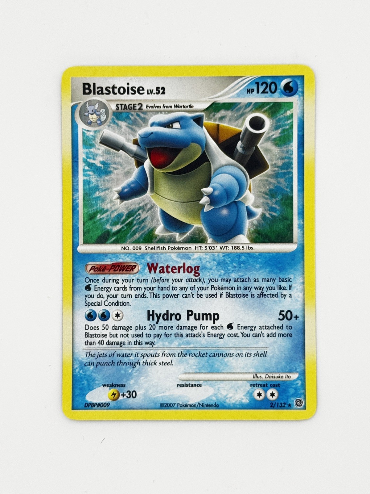 Pokemon TCG Blastoise 2/132 Secret Wonders Holo Rare Stage 2 HP 120 Hydro Pump