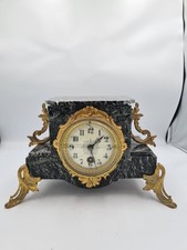 Antique French Marble Slate Garniture Centre Piece Clock