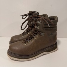Simms Mens Freestone Wading Boots 8 Brown Felt Sole Fishing River Lace Up