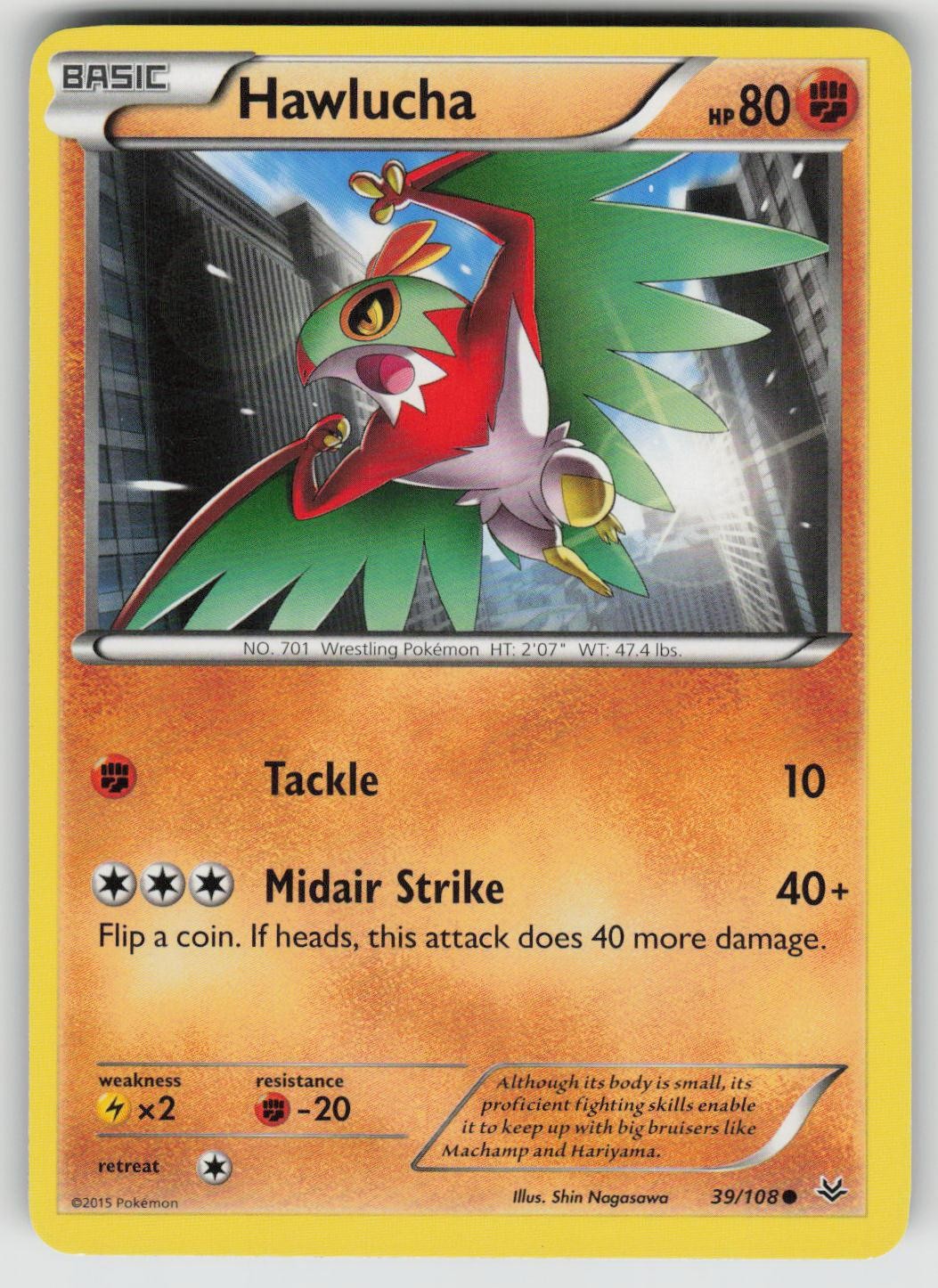 Hawlucha 39/108 Common Roaring Skies Pokemon Lightly Played
