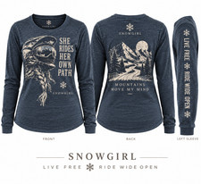 SnowGirl T-Shirt - She Rides Her Own Path - Mountains Move my Mind