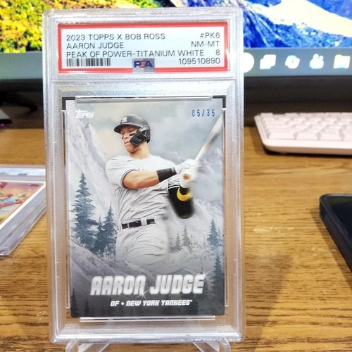 2023 Topps Bob Ross Aaron Judge Peaks of Power White Titanium /35 PSA 8 NM-MT