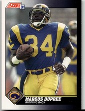 Marcus Dupree 1991 Score Football Los Angeles Rams