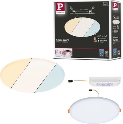 Paulmann Einbaupanel Veluna VariFit Leuchte 3000K Deckeneinbauleuch 14W 185mm