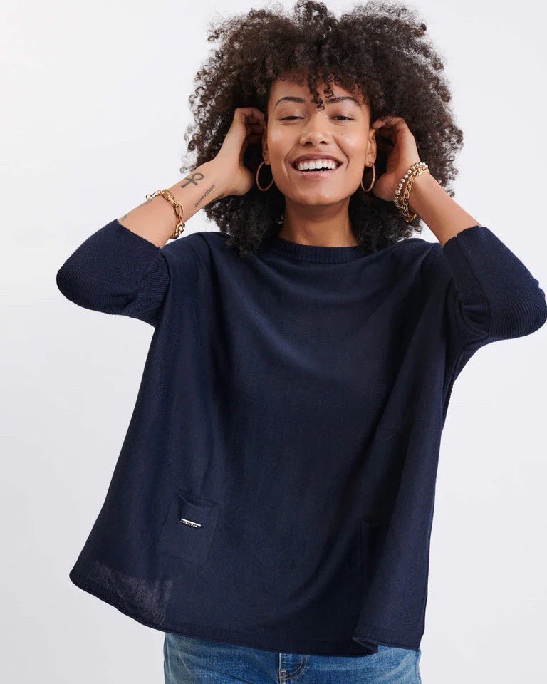 Mer Sea Sweater Womens OS Oversized Catalina Pockets Pullover Lightweight